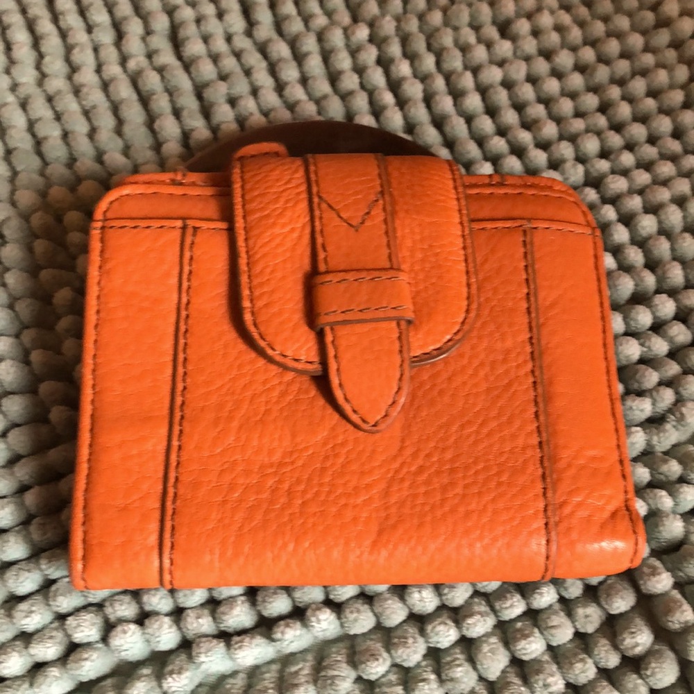 Orange Fossil Wallet